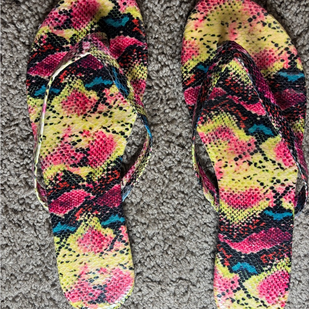 Colorful Snake Print Women's Sandals